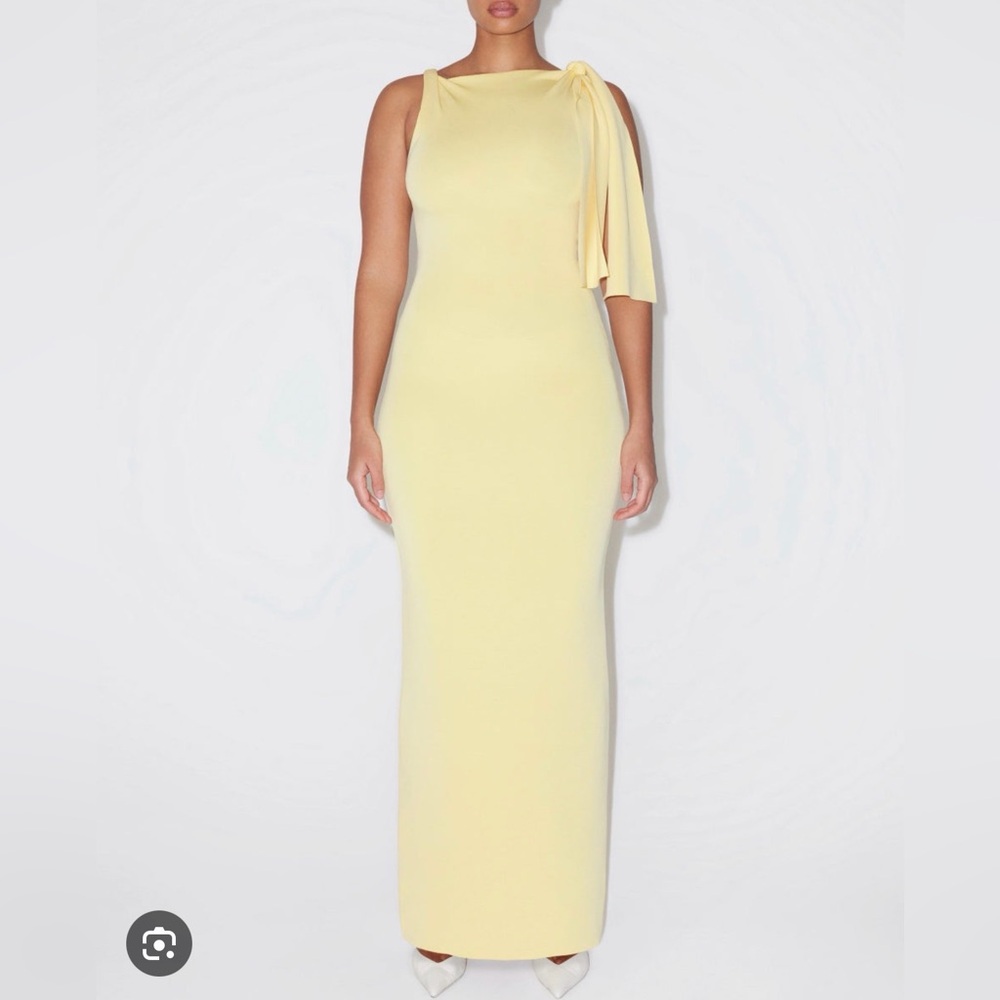 KHY Chic One-Shoulder Yellow Dress